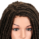 NOBLE Synthetic Afro Wigs For Black Women | 22 Inch Over Shoulder Dreadlocks Brown Wig | Dominic - Noblehair