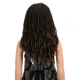 NOBLE Synthetic Afro Wigs For Black Women | 22 Inch Over Shoulder Dreadlocks Brown Wig | Dominic - Noblehair