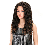 NOBLE Synthetic Afro Wigs For Black Women | 22 Inch Over Shoulder Dreadlocks Brown Wig | Dominic - Noblehair