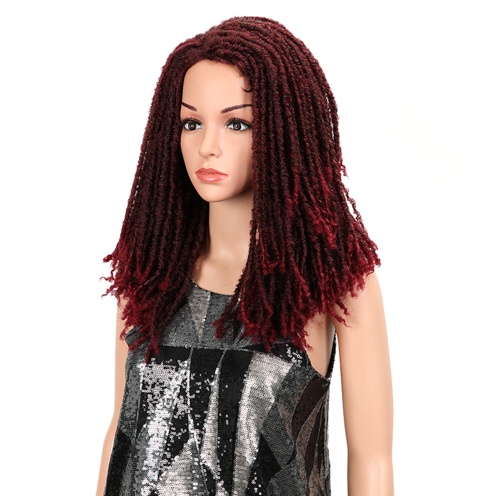 NOBLE Synthetic Afro Wigs For Black Women | 22 Inch Dreadlocks Dark Red Wig | Dominic by Noble - Noblehair