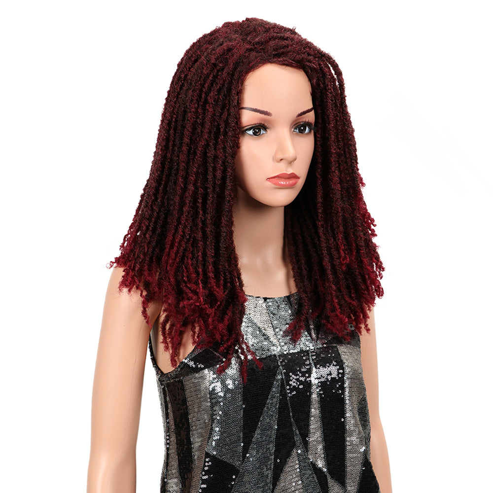 NOBLE Synthetic Afro Wigs For Black Women | 22 Inch Dreadlocks Dark Red Wig | Dominic by Noble - Noblehair