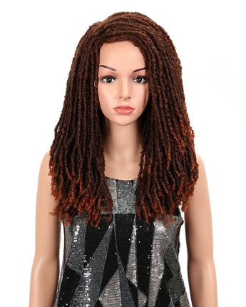 NOBLE Synthetic Afro Wigs For Black Women | 22 Inch Dreadlocks Red Burgundy Wig | Dominic - Noblehair