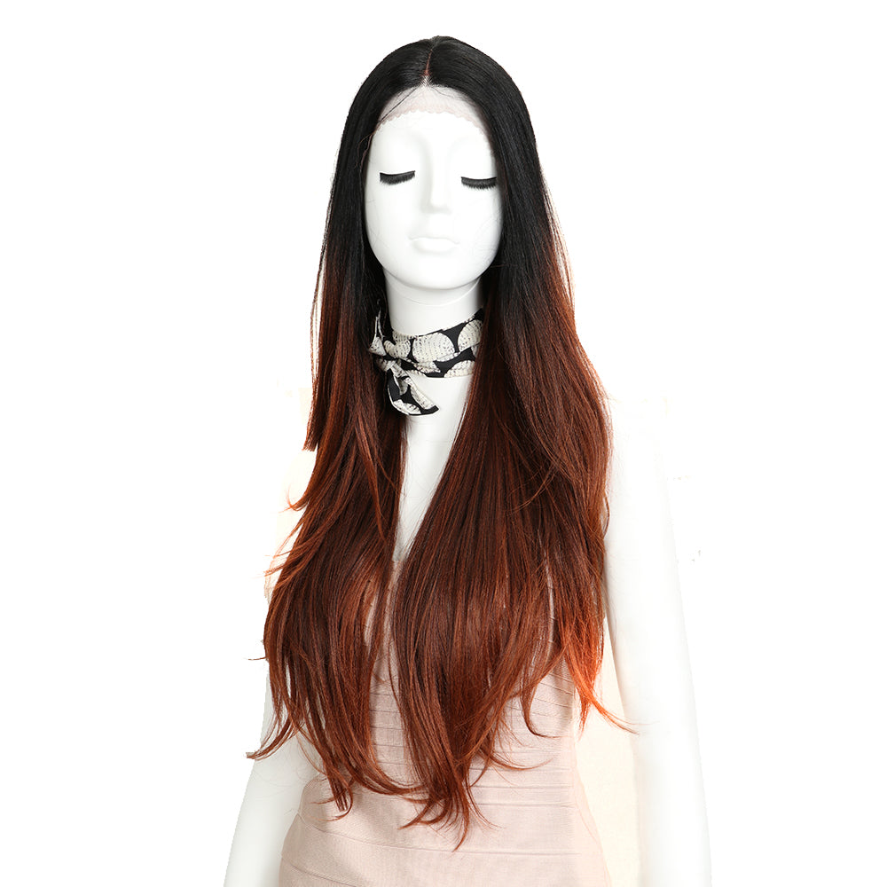 NOBLE Cida Synthetic Lace Front Straight Wig (Middle Part) | 31 Inch | TAT1B-33D-130E - Noblehair