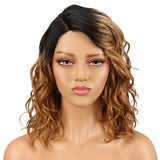 NOBLE Human Hair Lace Wig | 14 Inch Curly Lob | Ombre Color | Christy - Noblehair