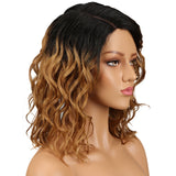 NOBLE Human Hair Lace Wig | 14 Inch Curly Lob | Ombre Color | Christy - Noblehair