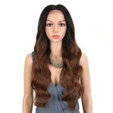 NOBLE Wilma Synthetic 13*4 Lace Frontal Wigs With Baby Hair丨27 Inch Long Wavy Wig丨Ombre Blonde