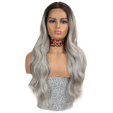 NOBLE Easy 360 Synthetic Lace Front Wig | 28 Inch Body Wave | Silver Grey | Grace - Noblehair