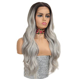 NOBLE Easy 360 Synthetic Lace Front Wig | 28 Inch Body Wave | Silver Grey | Grace - Noblehair