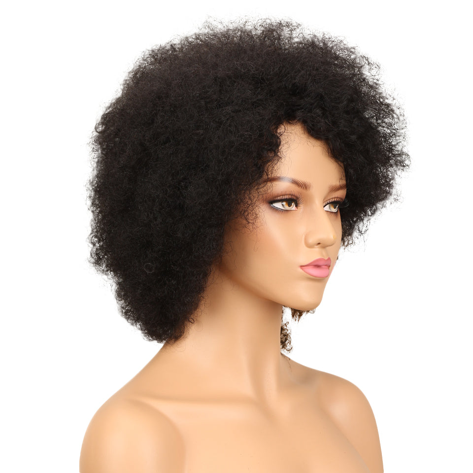 NOBLE WH Afro Curl | Human Hair Short Curly Wigs For Black Women I Single Colors - Noblehair