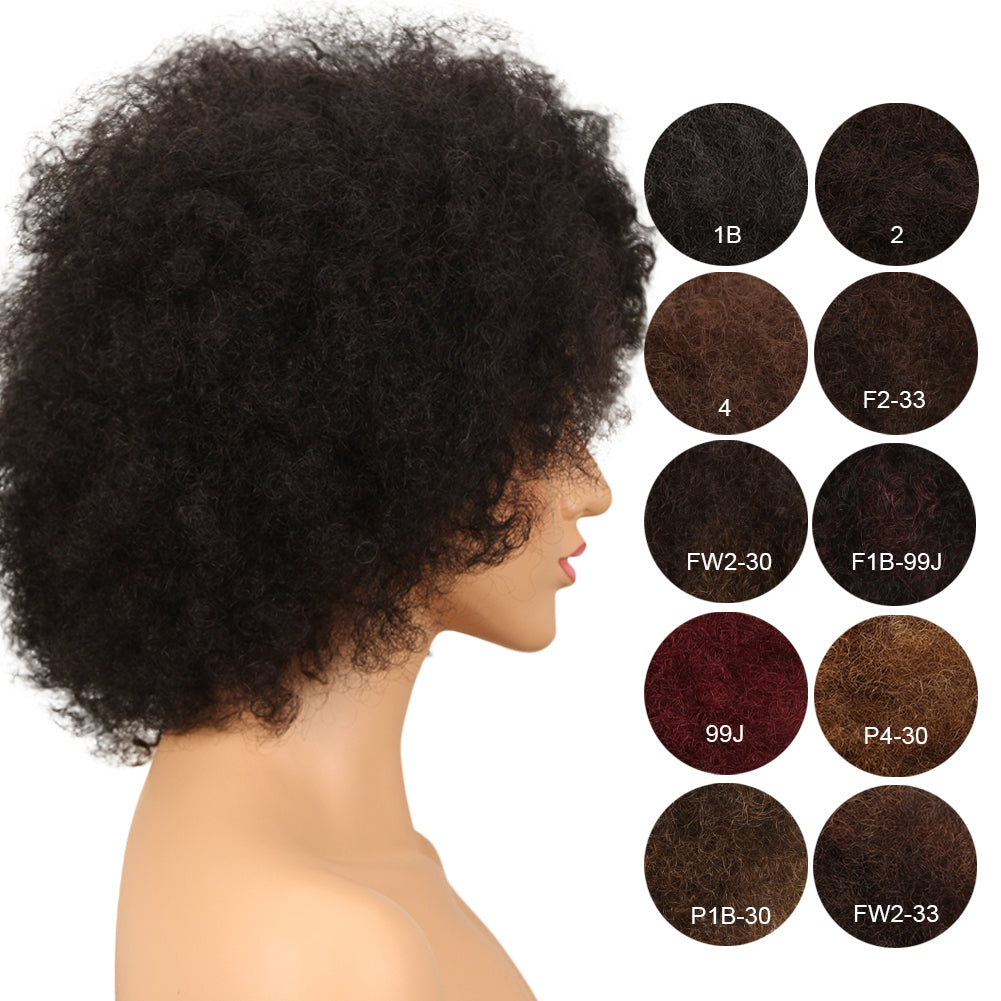 NOBLE WH Afro Curl | Human Hair Short Curly Wigs For Black Women I Single Colors - Noblehair