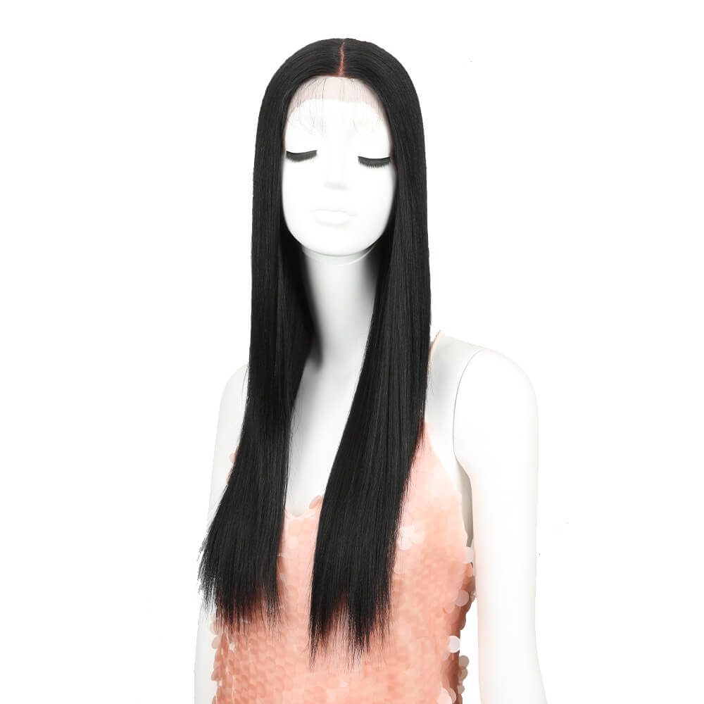 NOBLE Headlin Synthetic Lace Wig like human hair丨26 Inch Classic Straight丨1B - Noblehair