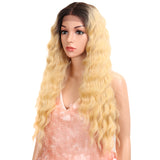 NOBLE 13*4 Synthetic Lace Frontal Wigs | 26.5 Inch Curly Wave Gold Blonde Wig | Willow - Noblehair