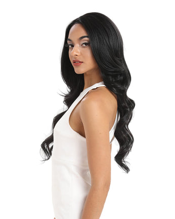 Wilma丨Synthetic 13*4 Lace Frontal Wigs With Baby Hair丨27 Inch Long Wavy Wig丨1B by Noble - Noblehair
