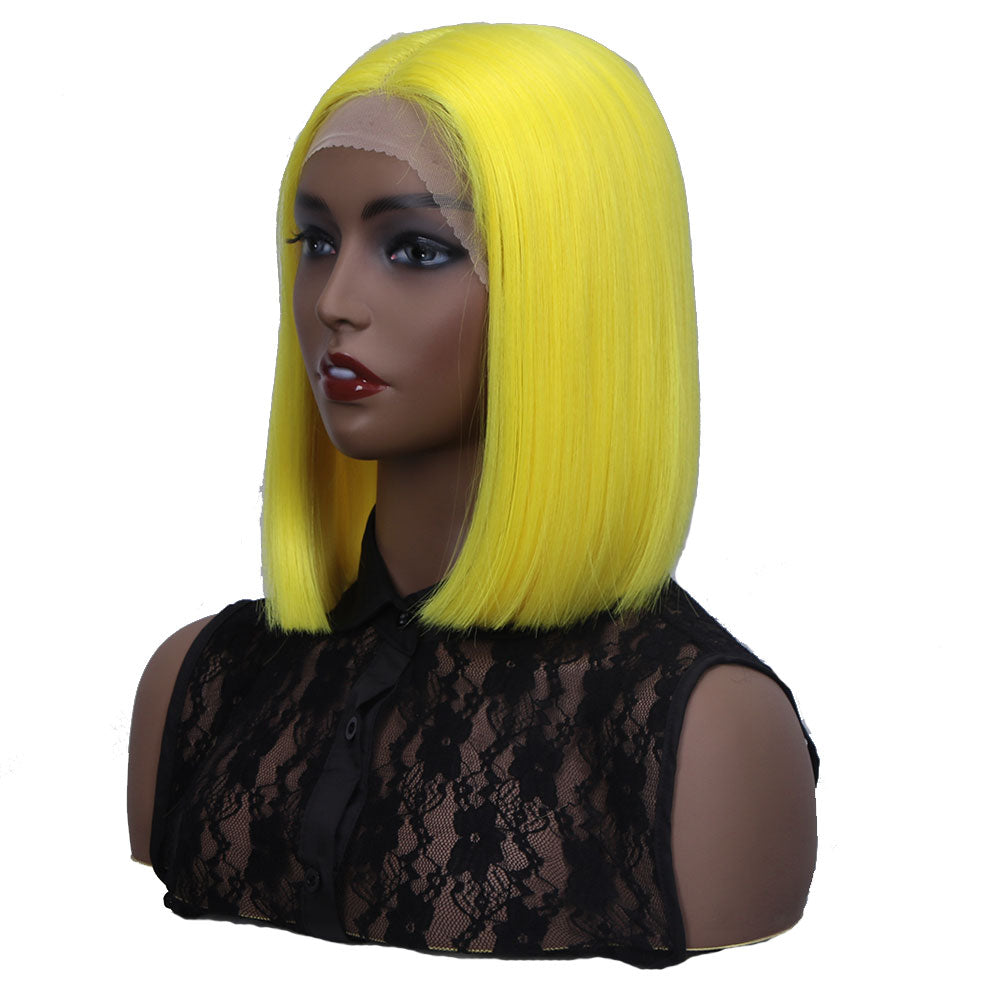 NOBLE Synthetic Lace Front Wig | 11 Inch  Colorful Bob | Sunlight Yellow | L Alia - Noblehair