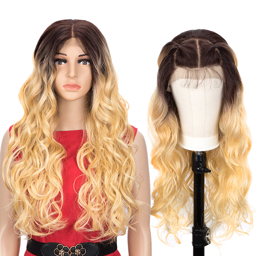 NOBLE Easy 360 Synthetic Lace Front Wig | 28 Inch Body Wave |  Ombre Blonde | Grace - Noblehair