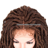 NOBLE GODDESS Synthetic 4*4 Lace Frontal Faux Locs Braids Wig | 24 inch Goddess Locs Wig | Brown Blonde - Noblehair