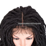 NOBLE GODDESS Synthetic 4*4 Lace Frontal Faux Locs Braids Wig | 24 inch Goddess Locs Wig | Natural Black - Noblehair
