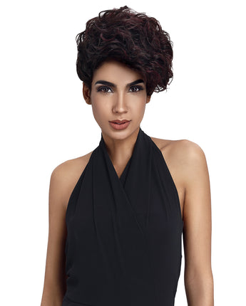 NOBLE Human Hair Wig | 10 Inch Short Curly Pixie | Highlight Color | Amna - Noblehair