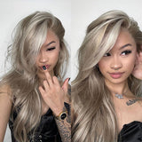 Flash Sale Customized Blonde Balayage on Brown Hair Transparent Lace Frontal Wig