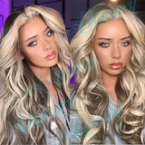 Flash Sale Customized Blonde Balayage on Brown Hair Transparent Lace Frontal Wig
