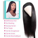 NOBLE Human Hair headband Wigs | Straight Virgin Human Hair Wig | 14-28 Inch Natural Color Wigs - Noblehair