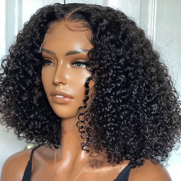 noble 12A Grade Short Bob Wigs Curly Human Hair Full Density Best Quality Natural Black wig