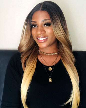 NOBLE Easy 360 Synthetic Lace Front Wig | 28 Inch Long Straight | Honey Blonde| Agatha - Noblehair