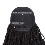 NOBLE GODDESS Synthetic 4*4 Lace Frontal Faux Locs Braids Wig | 24 inch Goddess Locs Wig | Natural Black - Noblehair