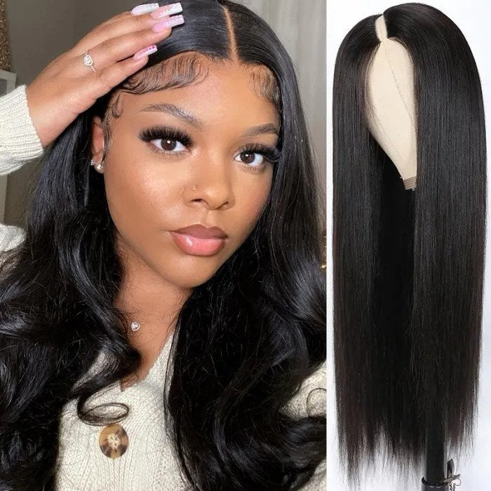 Noble Super Natural V Part Straight Human Hair Glueless 0 Skill Needed Wig