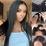 Noble Super Natural V Part Straight Human Hair Glueless 0 Skill Needed Wig