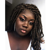 NOBLE GODDESS Synthetic 4*4 Lace Frontal Faux Locs Braids Wigs With Bangs Baby Hair Pre-Plucked | 24 inch Goddess Locs Wig - Noblehair