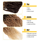 NOBLE Pre-Looped Passion Twist Hair | 20 inch Faux Locs Afro Braiding Hair Extensions with Curly Ends | Ombre Blonde BOHO HIPPLE - Noblehair