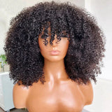 noble P4/27 Ombre Afro Kinky Curly Wig With Bangs Full Machine Made Wigs Remy Hair Curly Wigs