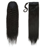 NOBLE Synthetic Ponytails for Women | Straight Clip in Ponytail and Curly Drawstring Ponytail |31 Inch Ponytails 2 Pieces/Pack - Noblehair