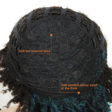 NOBLE Synthetic Afro Wigs For Black Women | 9.5 Inch Short Dreadlocks | Blue Highlight | RJO - Noblehair