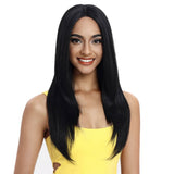NOBLE Beyonce Synthetic Lace Front Wig Middle Part丨24 Inch Classic Straight丨1B - Noblehair