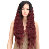 NOBLE Gianna Synthetic Lace Front Wigs For Black Women丨31 Inch Long Wavy Wig丨Ombre Red - Noblehair