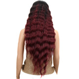 NOBLE Gianna Synthetic Lace Front Wigs For Black Women丨31 Inch Long Wavy Wig丨Ombre Red - Noblehair